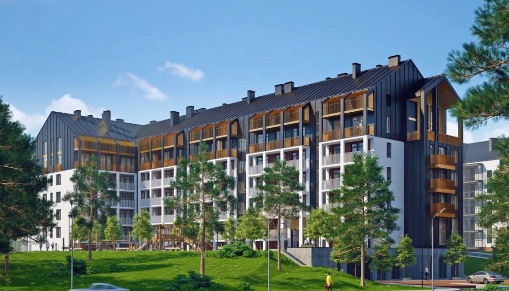 Гармония, фасад с площадкой